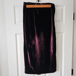 Anthropologie Maeve Velvet Midi Skirt (Sz 4)